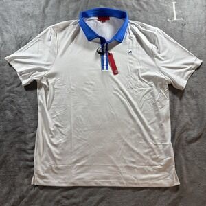 NWT Redvanly Polo Shirt Mens XXL Bright White Monroe Performance Golf Stretch